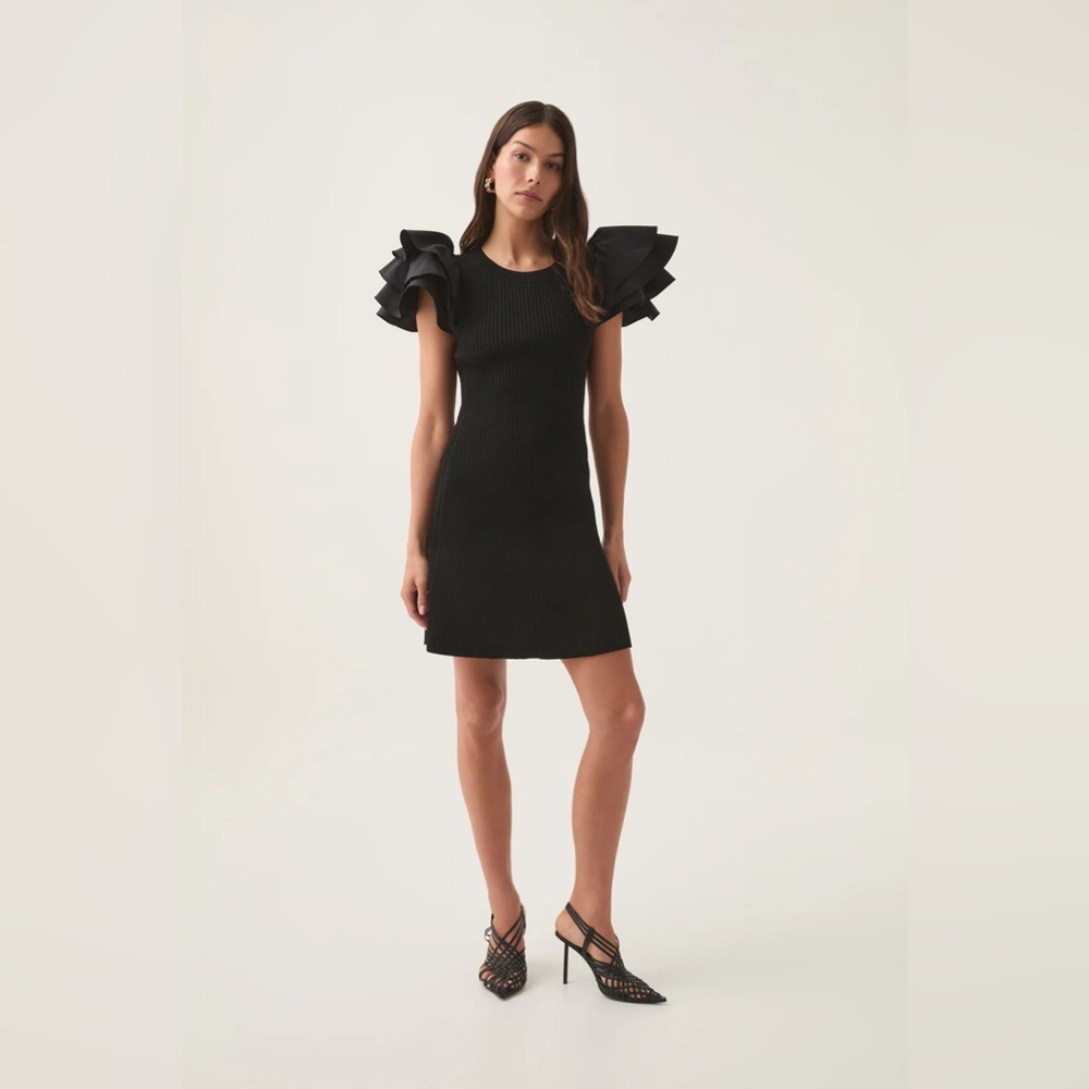 Aje. Questa Puff Mini Dress black (size small) NWT - Picture 2 of 8